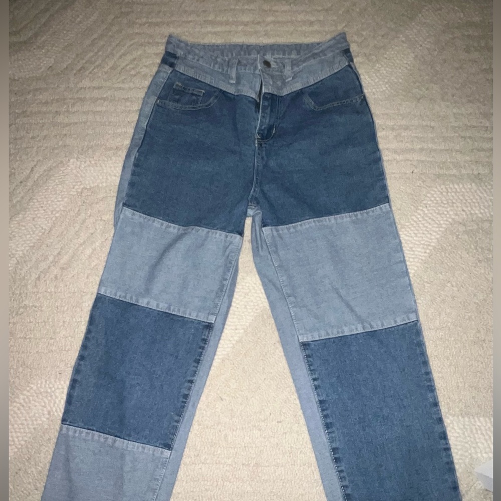shein colorblocked jeans